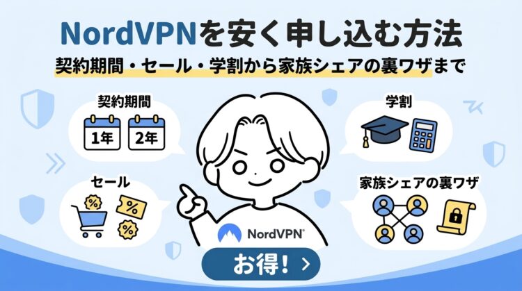 NordVPNを安く申し込む方法｜契約期間・セール・学割から家族シェアの裏ワザまで